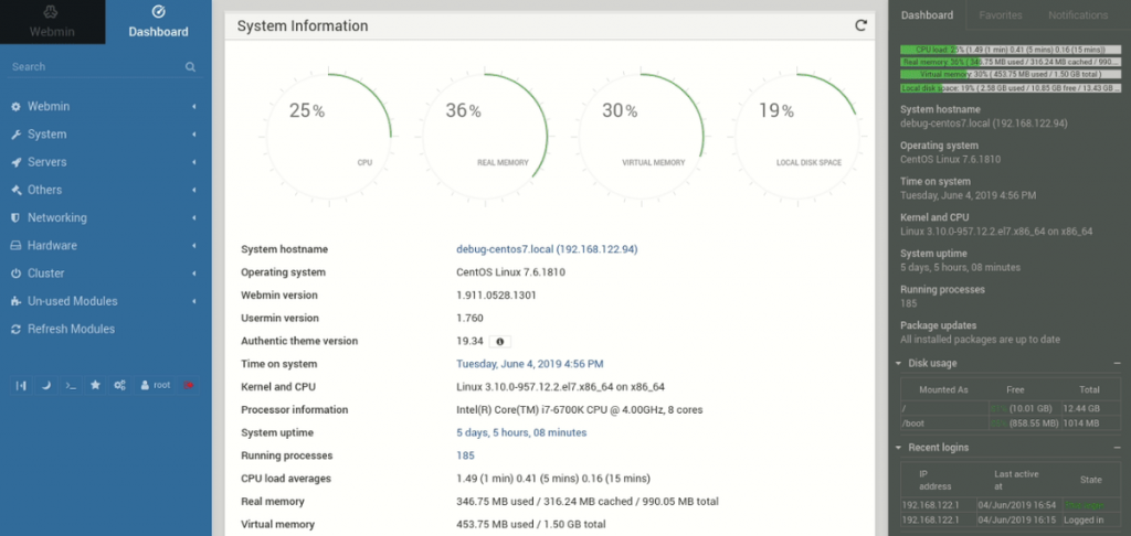 Webmin VM Help