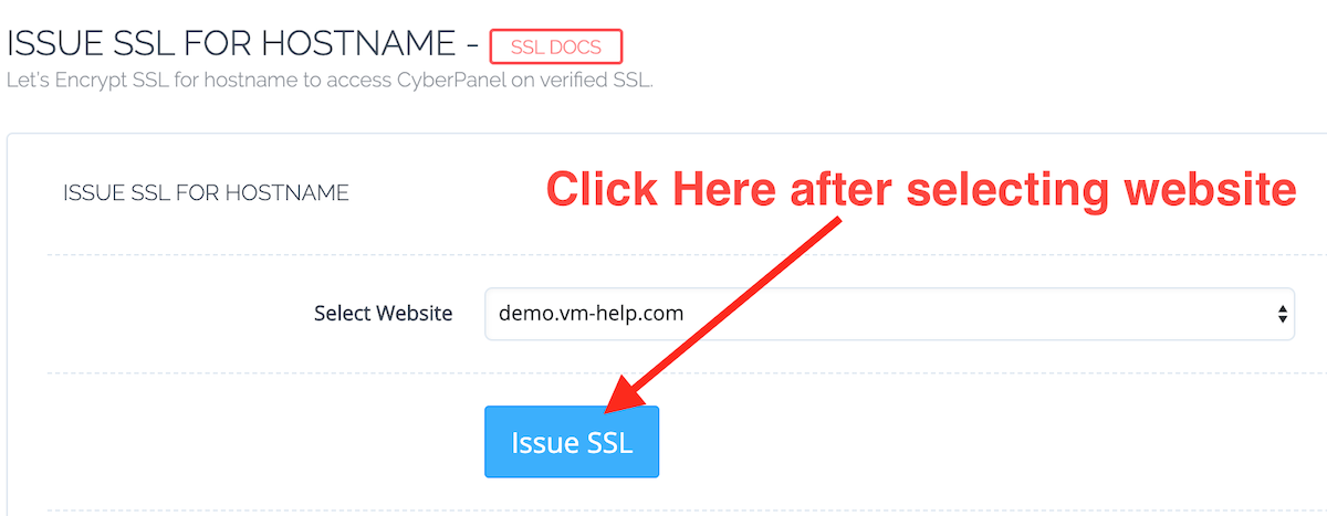 Cyberpanel Issue Hostname Ssl